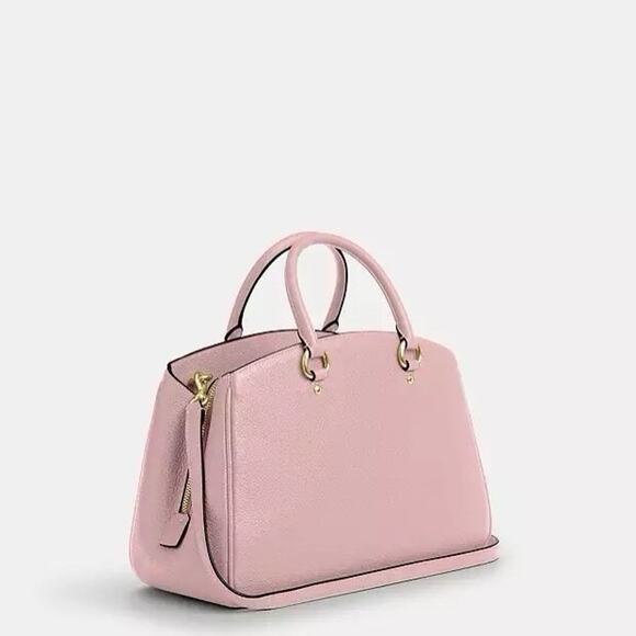 NWT Coach Savannah Leather Carryall Satchel Bag Gold/Powder Pink CAL56 - Picture 6 of 13